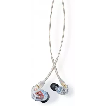 Shure SE535 austiņas, vadu, iekšauss, skatuves/studijas, caurspīdīgas