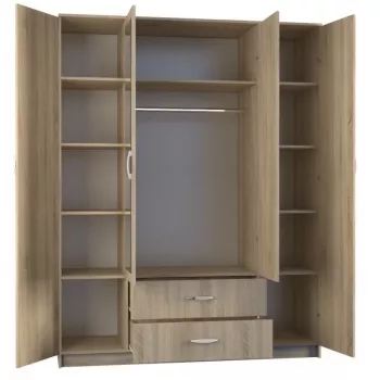 Skapis Topeshop ROMANA 160 SON 11 plaukti 4 durvis Ozols