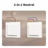 AQARA Light Switch H2 EU (4 pogas, 2 kanāli) (WS-K08D) - Zigbee un Thread sienas slēdzis ar 2 relejiem