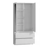 Topeshop SS-90 BIEL LUSTRO bedroom wardrobe/closet 5 shelves 2 durvis(s) balts
