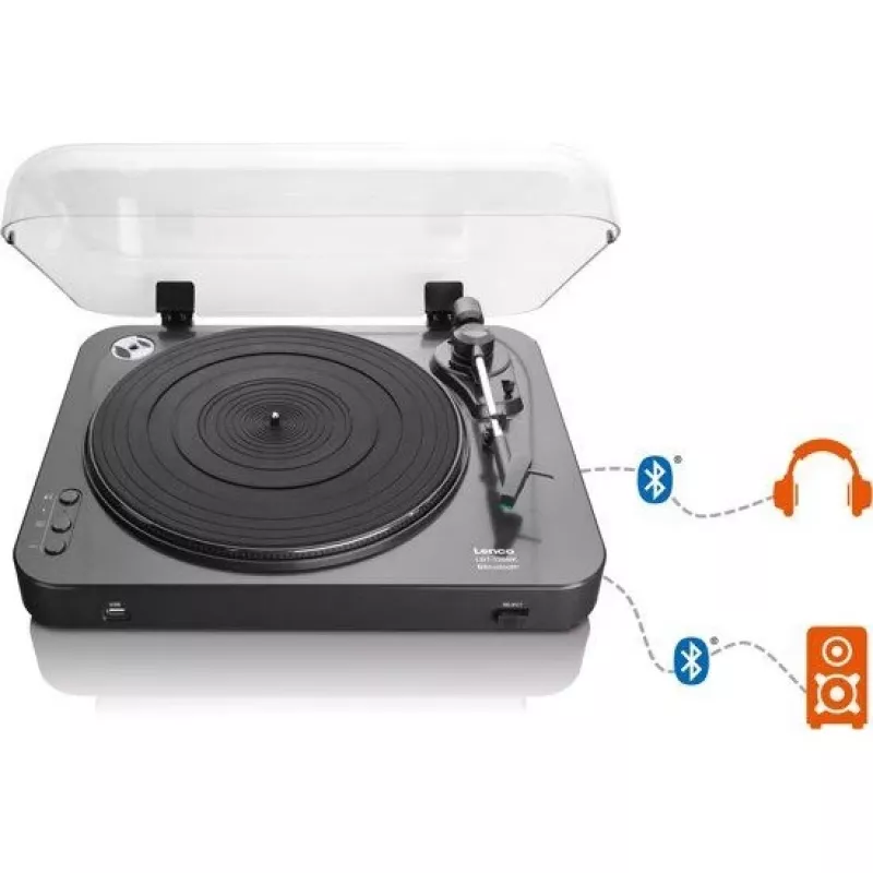 Siksnas piedziņas audio atskaņotājs Lenco LBT-120BK melns, pusautomātisks