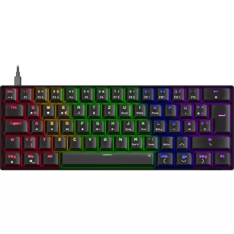 Mehāniska spēļu tastatūra Speedlink ATMOS RGB — kompakts izkārtojums, RGB fona apgaismojums