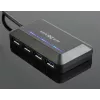 USB centrmezgls GEMBIRD ACT-HUB3C-4P — USB 3.2 Gen 1 Type-A resursdators uz 4 × USB 3.2 Gen 1 Type-C, 5000 Mbit/s, melns