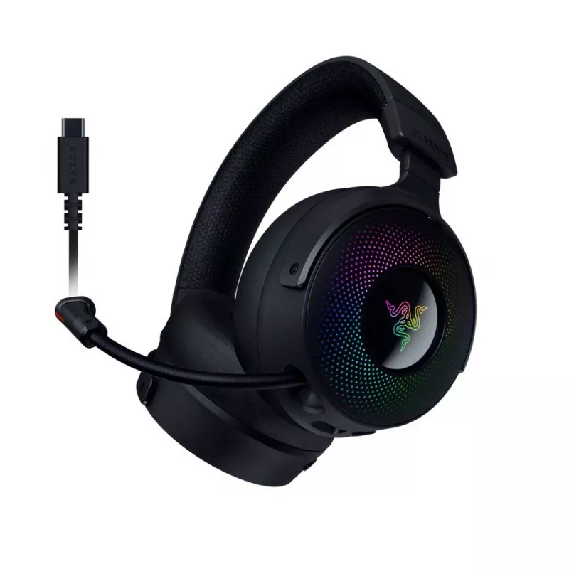 Razer Kraken V4 Pro austiņas vadu un bezvadu galvas saite spēlēm USB Type-A Bluetooth melna