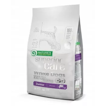 Sausā suņu barība nature’s protection Superior Care balta Dogs bez graudiem Junior ar lasi 1,5 kg — Junior, 26% proteīna, 15% tauku