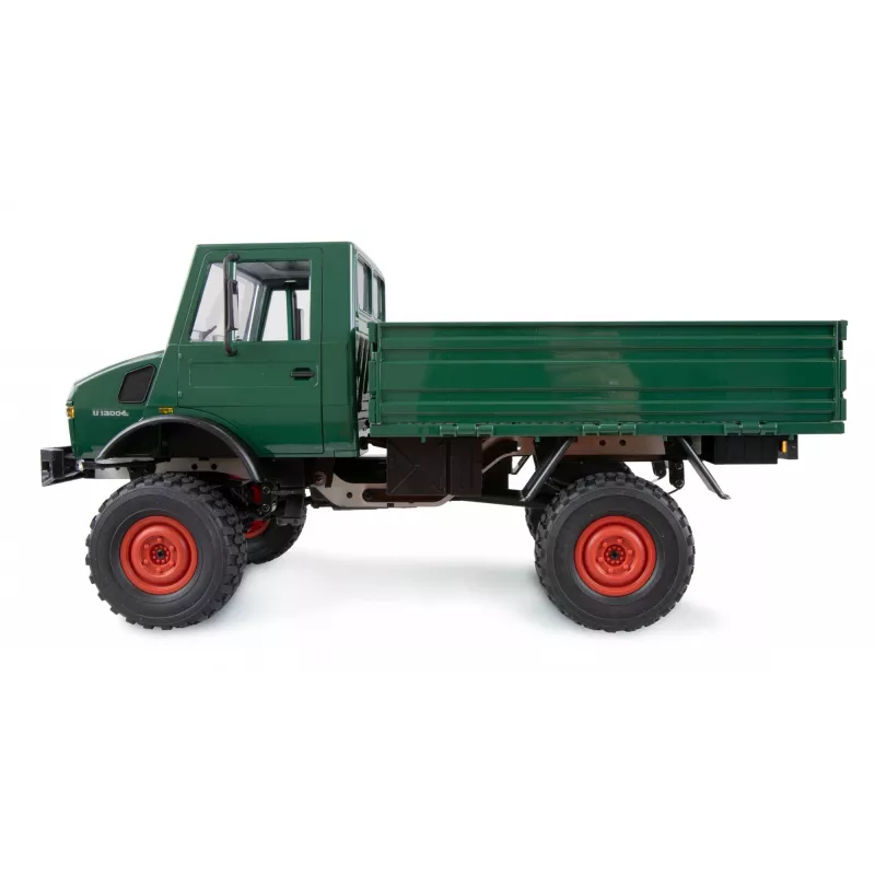 Radio vadāma automašīna Amewi Mercedes‑Benz Unimog 1:12 mērogā ar 4WD, zaļa