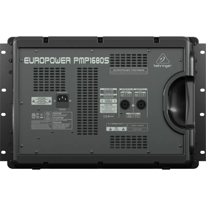 Behringer PMP1680S audio mikseris 10 kanāli 10 - 200000 Hz Melns