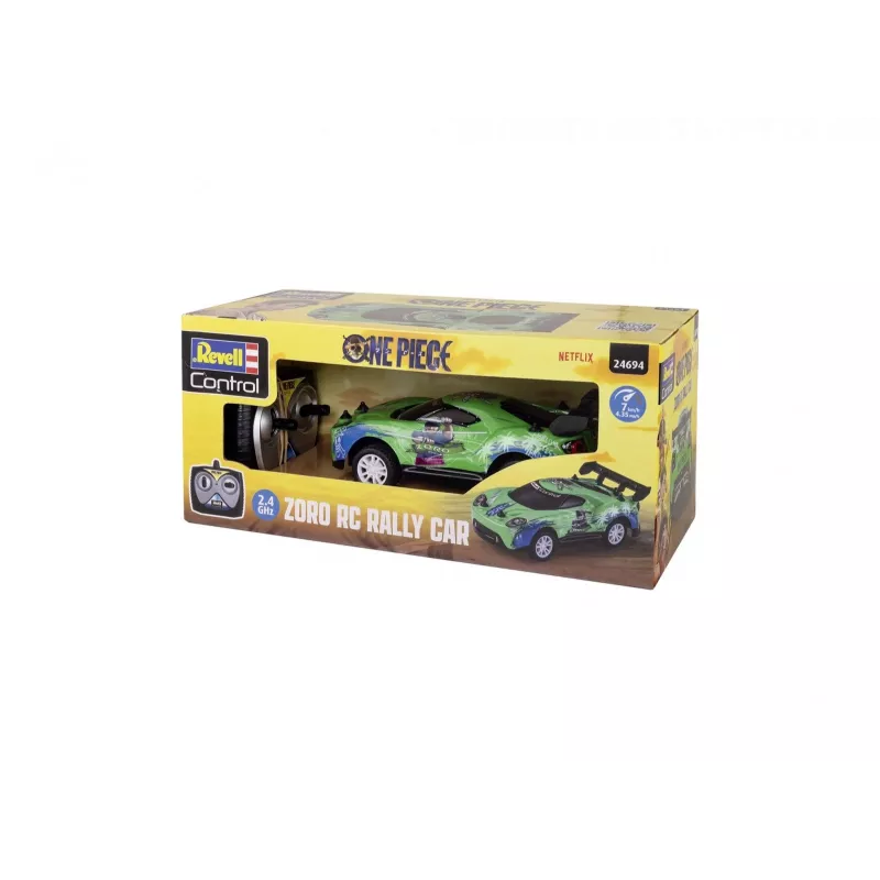 RC rallija auto REVELL One Piece Zoro — tālvadāms modelis, kolekcionējams tematisks dizains
