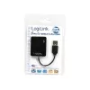 USB centrmezgls LOGILINK UA0139 — 4 portu USB 2.0, 480 Mbit/s, melns