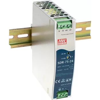 Barošanas bloks MEAN WELL SDR-75-24 77W Metālisks
