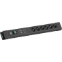 Strāvas sadalītājs Bachmann CONNECTUS ar 6×CEE7/3 kontaktligzdām, 1×GVS, 1×slēdzi, 2,0 m kabeli, CEE7/7 spraudni, melns