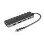 Alcasa HUB-C001A interfeisa centrmezgls USB Type-C 5000 Mbit/s Antracīts