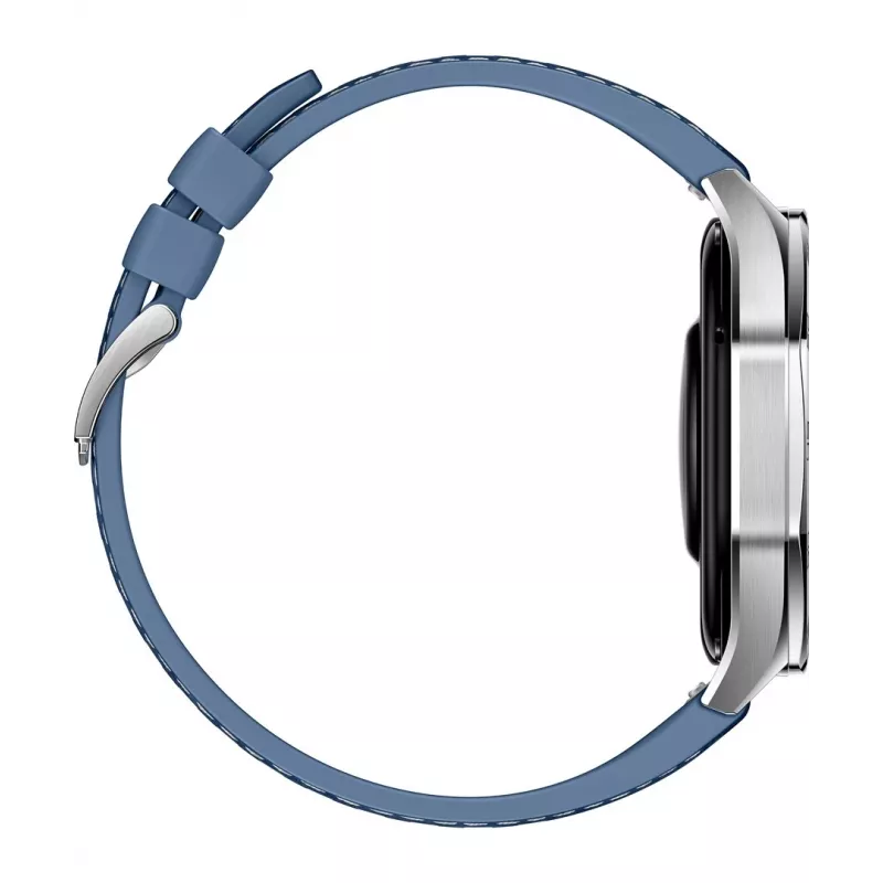 Viedpulkstenis HUAWEI WATCH GT5 46mm — 1,43 collu AMOLED, GPS, 524 mAh, nerūsējošā tērauda korpuss, zila austa siksniņa
