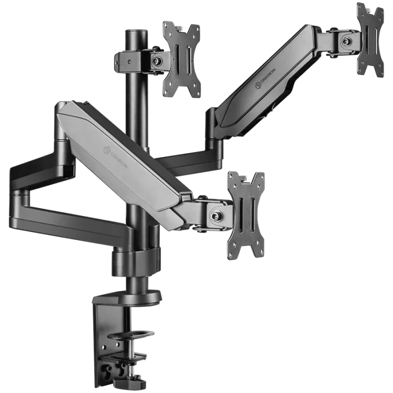 Monitora galda stiprinājums ONKRON G280-B 33–81,3 cm (13 collu–32 collu) ekrāniem, skava/caurlaide, līdz 24 kg, VESA 75x75–100x100