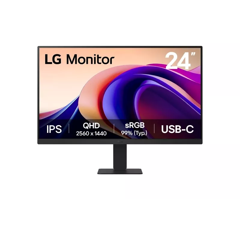 LG 24U631A-B datora monitors 60,5 cm (23,8 collas) 2560 x 1440 pikseļi Quad HD melns