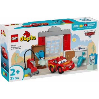 Konstruktors LEGO DUPLO 10456 Disney Zibens Makvīna vizīte pie Doka darbnīcā — 35 detaļas, piemērots bērniem no 2 gadu vecuma, lielie klucīši