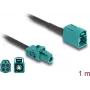 Koaksiālais kabelis DeLOCK 90129 1m Mini FAKRA Z Aqua Melns