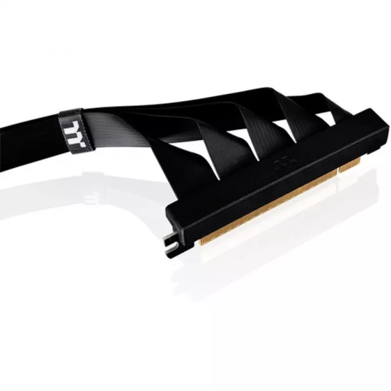 Thermaltake PCI-E 4.0 dubultais 90 grādu riser kabelis, 40 cm, melns