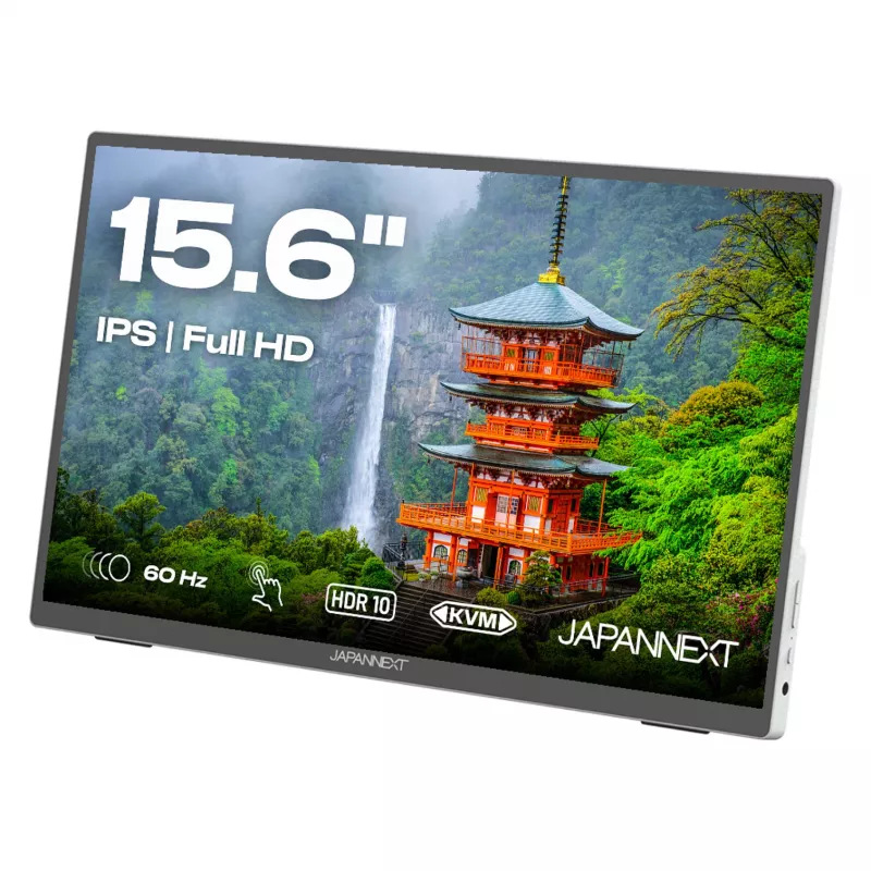 JAPANNEXT JN-MD-I156FHDR-T datora monitors 39,6 cm (15,6 collas) 1920 x 1080 pikseļi Full HD LED Skārienekrāns Pelēks