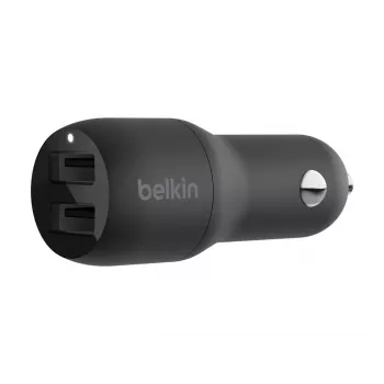 Divu USB-A automašīnas lādētājs 12W x2 Melns