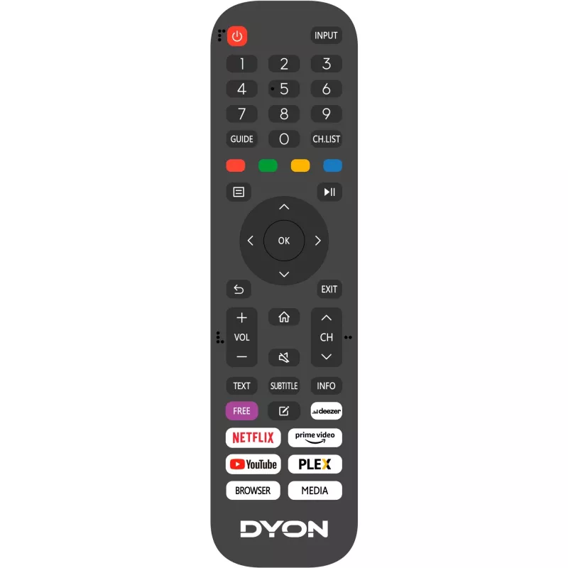 Dyon SMART 32 VX LED televizors 80 cm 81,30 cm (32) DVB-T2, DVB-C, DVB-S2, HD ready, viedtelevizors, WLAN, CI+ melns [Energoefektivitātes klase F] (D800214)