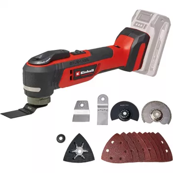Multi-tool EINHELL TP-MG 18 Li BL Solo — 18V Li‑Ion, slīpēšanai, pulēšanai, zāģēšanai, 1,08 kg, melns/sarkans