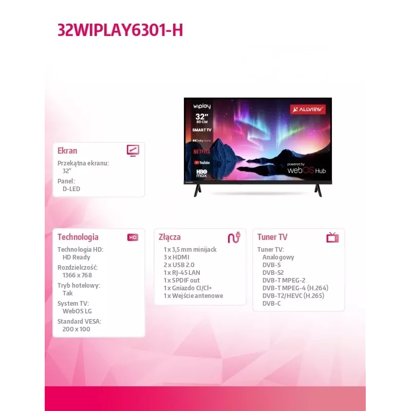 TV LED 32 inch 32WIPLAY6301-H