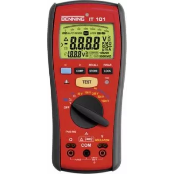 Benning izolācijas testeris 20 G 50 VDC/100 VDC/250 VDC/500 VDC/1000 VDC 600 VAC TRMS AC (BENNING IT 101)