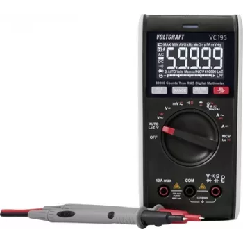 Voltcraft VC195 rokas digitālais multimetrs CAT III 600 V displejs, skaitļu kapacitāte 60000 (VC-17059815)