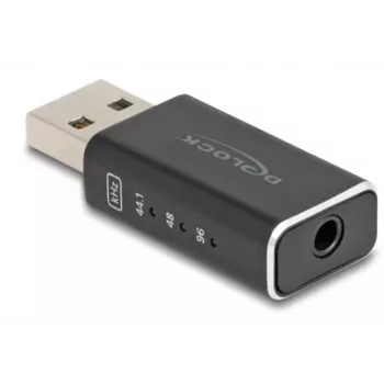 DeLOCK kabeļa savienotājpārejas adapteris USB 2.0 Type-A 3,5 mm 4 kontaktu Melns 68001