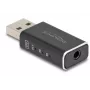 DeLOCK kabeļa savienotājpārejas adapteris USB 2.0 Type-A 3,5 mm 4 kontaktu Melns 68001