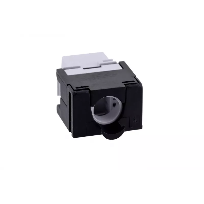 Keystone ligzda A-LAN MKB-U6-1 — RJ45 U/UTP Cat6, 22/26 AWG, melns/balts ABS korpuss