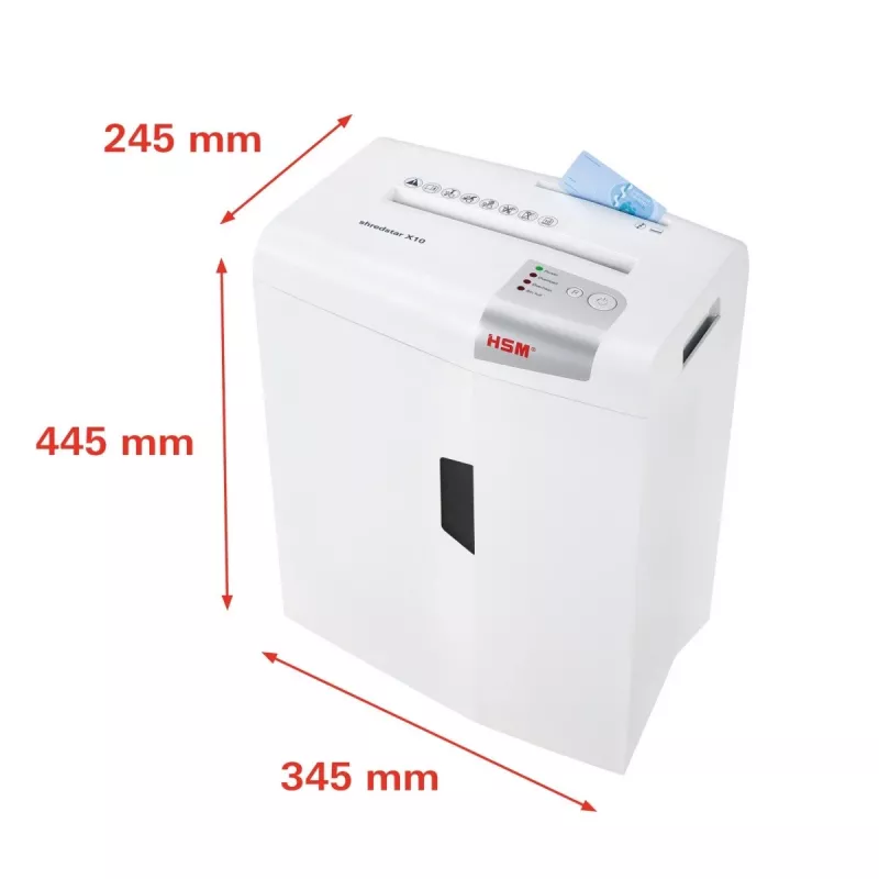 HSM shredstar X10 dokumentu smalcinātājs, 4,5 x 30 mm + atsevišķs CD griešanas mehānisms