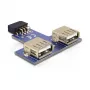 DeLOCK 9-pinu 2,54 mm 2 x USB 2.0 1 x 9-pinu 2,54 mm Melna Zila Sudraba