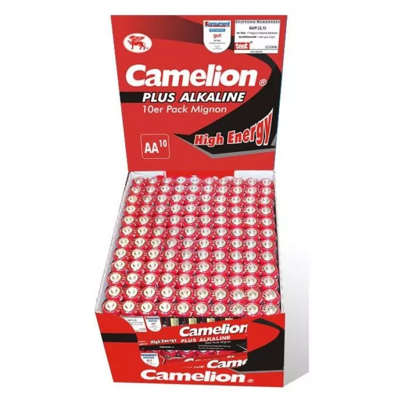Vienreizlietojamā baterija CAMELION LR6-SP10 AA sārmainā 1,5 V, 10 gab., 49,8 mm x 1,41 cm, 24 g katra