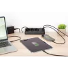 Strāvas sadalītājs DIGITUS 3-vietīgs ar 2×USB-A & 1×USB-C, 3 maiņstrāvas kontaktligzdām Tips E/F, 1,5 m kabelis, melns