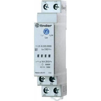 Finder krēslas slēdzis 35 mm DIN sliedei, Sērija 11.31.8.230 11.31.8.230.0000 1 – 100 lx 230 V/50 – 60 Hz 1 aizvērējs (11.31.8.230.0000)