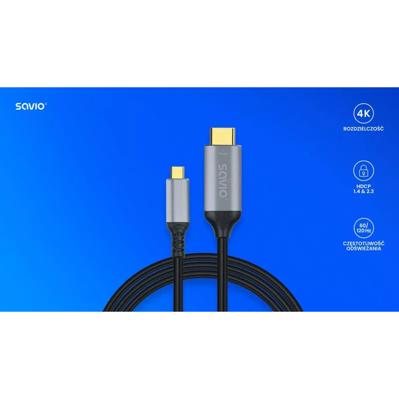Kabelis USB-C uz HDMI v2.0b, 3m, varš CL-184