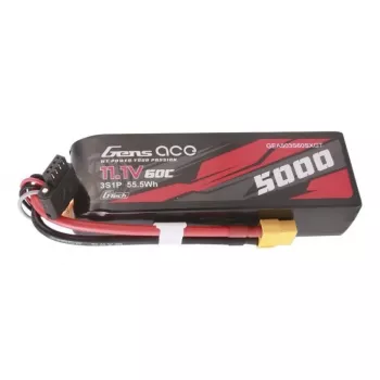 Gens ace G-Tech 5000mAh 11.1V 60C 3S1P Short-Size Lipo ar XT60 spraudni