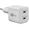 USB-C Dual-Fast lādētājs Nano, PD, GaN, 35 W (balts, 2x USB-C, Power Delivery 3.0)