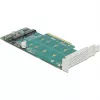 DeLOCK PCI Express x8 karte ar 2 iekšējiem NVMe M.2 Key M slotiem, bifurkācija, zema profila formas faktors