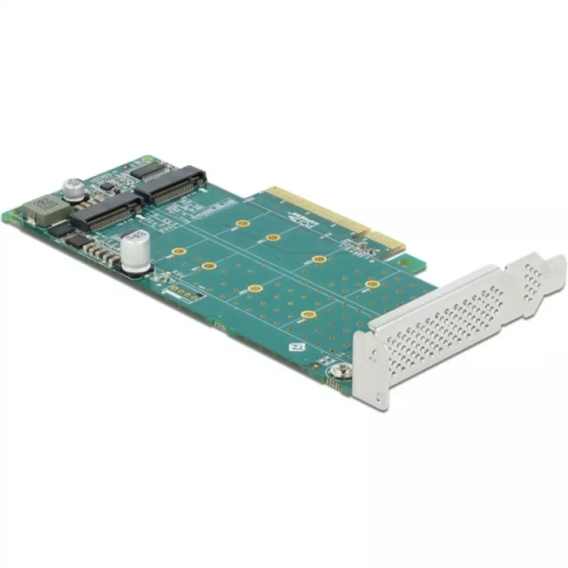 DeLOCK PCI Express x8 karte ar 2 iekšējiem NVMe M.2 Key M slotiem, bifurkācija, zema profila formas faktors