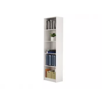 Biroja grāmatu skapis Topeshop R50 BIEL 5 plaukti balts