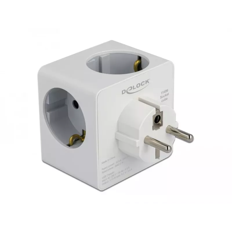 Strāvas adaptera spraudnis Type F DeLOCK 11496 2 USB porti 5V 2.4A 3A