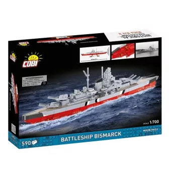 Konstrukciju komplekts Cobi kaujas kuģa Bismarck modelis, 590 detaļas