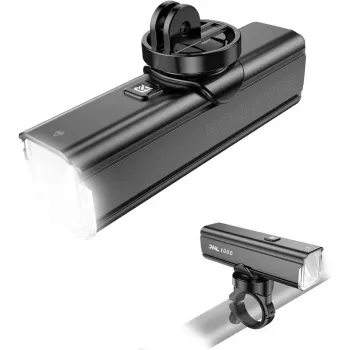 Rockbros RHL1000 24610002001 1000 lm priekšējais velosipēda lukturis + USB-C uz USB-A kabelis, melns