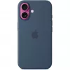 Silikona maciņš Apple iPhone 16 MagSafe Denim vāciņš zils 6,1 colla