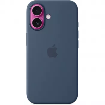 Silikona maciņš Apple iPhone 16 MagSafe Denim vāciņš zils 6,1 colla