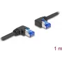 Tīkla kabelis DeLOCK RJ45 Cat.6A S/FTP pa labi pa kreisi leņķveida 1 m melns