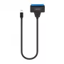 SAVIO SATA uz USB-C saskarnes kabelis AK-69, SATA sieviešu uz USB-C vīriešu, USB 3.2 Gen 1 (5 Gbit/s), 0,25 m, melns